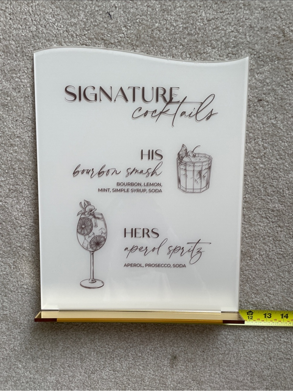 Reception Cocktail Sign - Wedding His and Hers